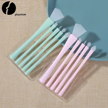 

5PCS Soft Silicone Eyeshadow Brush Set Professional Lip Eyebrow Eyeliner Brush Concealer Mask Silicone Makeup Brush Set Women