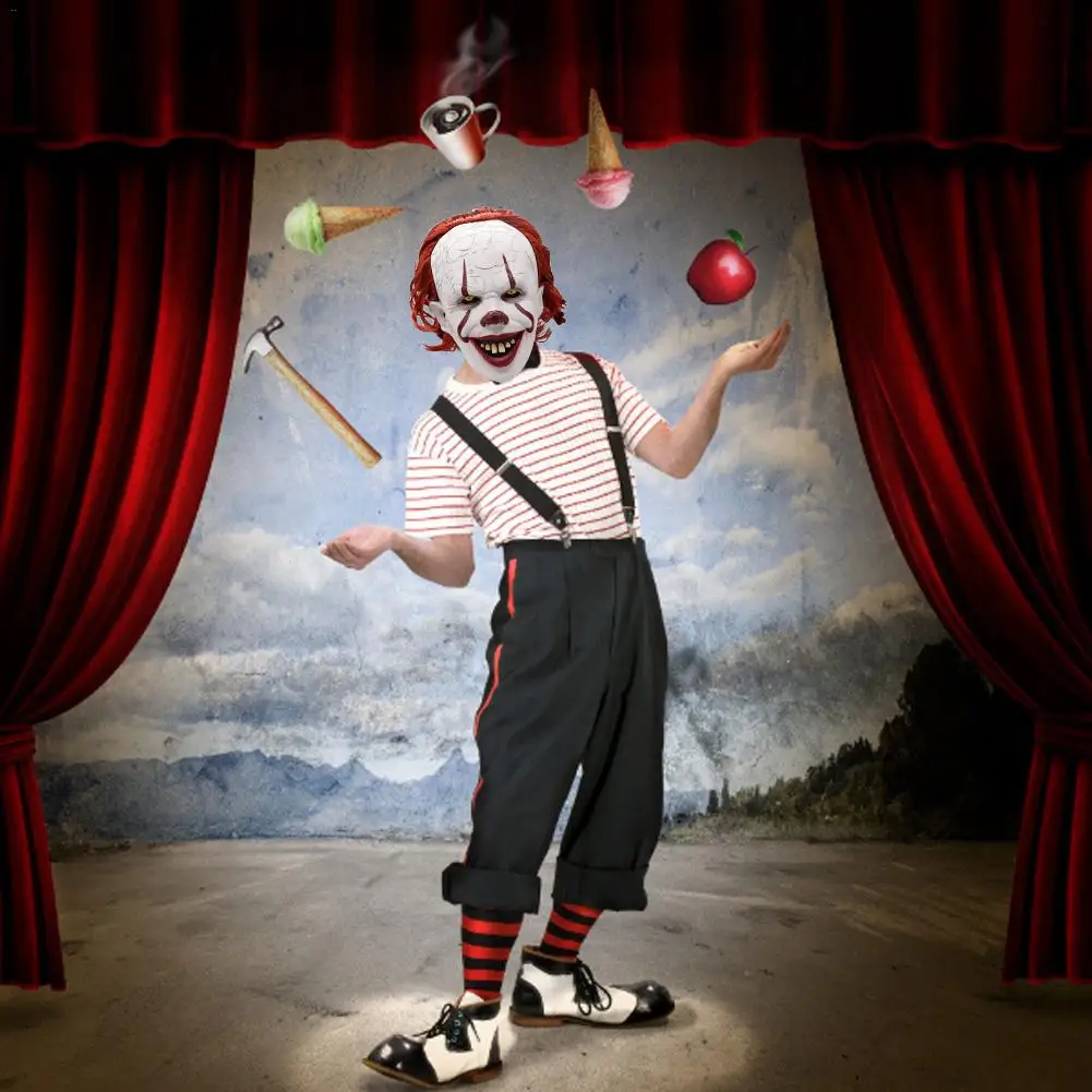 Stephen King's It Mask Pennywise одежда для клоуна Маска Клоун маска на Хеллоуин для косплея реквизит костюма