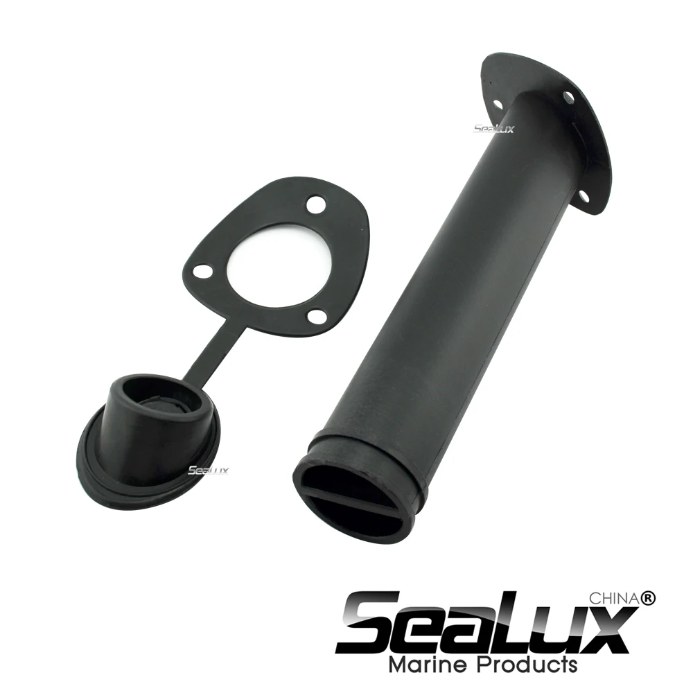 Sealux 1 piece per set Black Nylon flush mount rod holder with cap/u.v stabilized material for Marine Boat Yacht