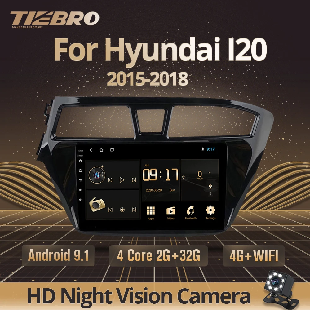 Автомобильный мультимедийный плеер TIEBRO 2 DIN Android 9 0 для Hyundai I20 2015 2016 2017 2018 GPS
