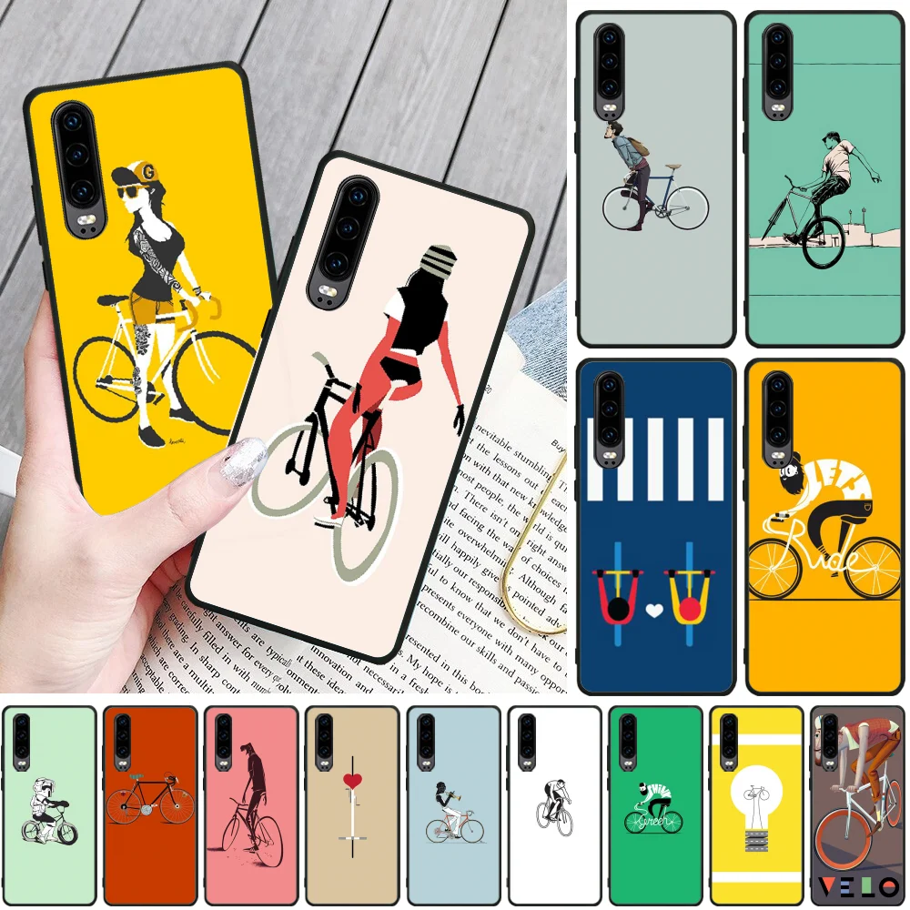 

Viviana BIKE CYCLING art Coque Shell Phone Case for Huawei P9 10 lite P20 pro lite P30 pro lite Psmart mate 20 pro lite