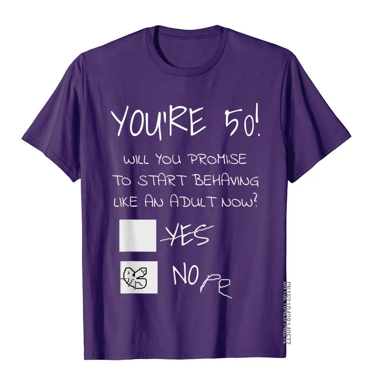 Funny 50th Birthday Gag Gift Idea 50 Years Old Joke Present T-Shirt__B9384purple