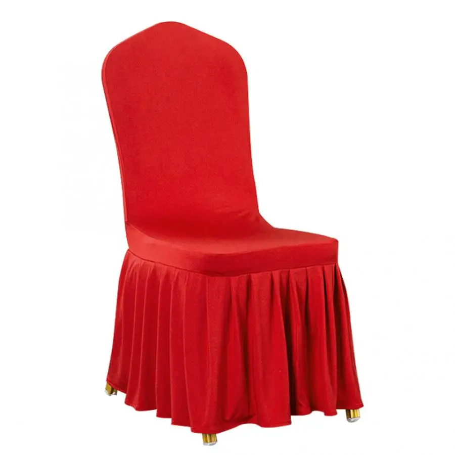 Чехлы для чехлов на стулья Съемная плиссированная юбка эластичный Чехол для мебели чехлы на стулья для отелей Свадьба комната цветок