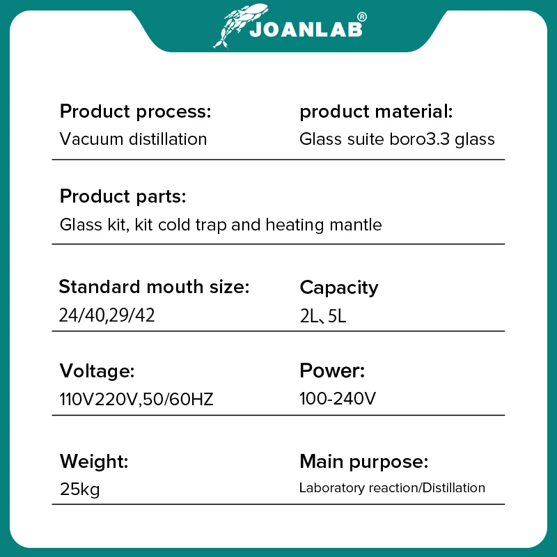 Аппарат из стекла для перегонки с коротким путём в официальном магазине JOANLAB