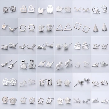 

Earrings Silver 925 Ear Studs Helix Butterfly Ear Piercing Geometric Simple Earrings New Year Women's Jewelry With Free Shipping