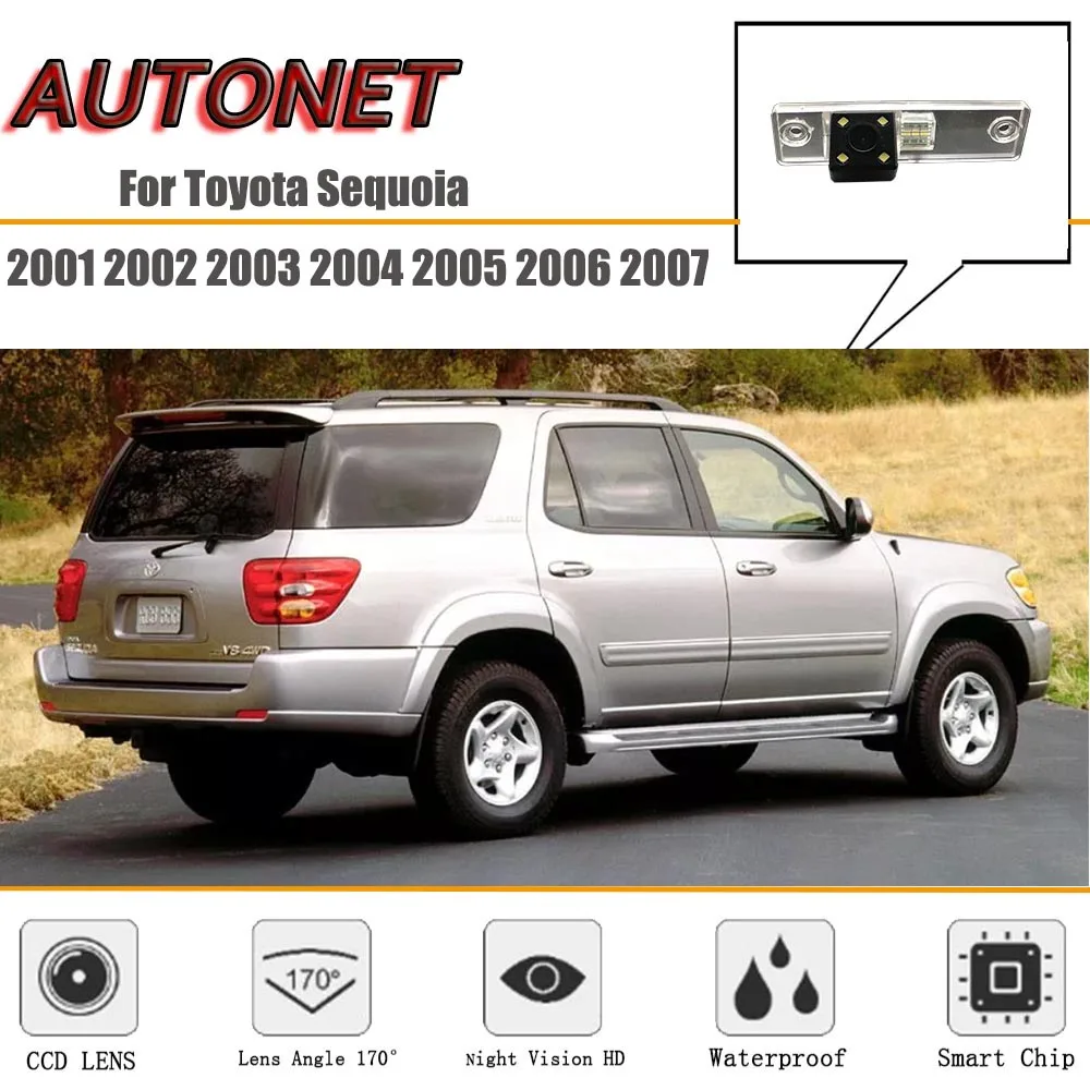 AUTONET HD Night Vision Backup Rear View camera For Toyota Sequoia 2001 2002 2003 2004 2005 2006 2007 CCD/license plate Camera