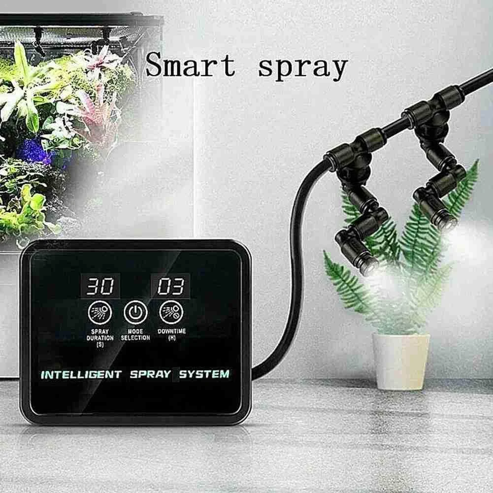 Intelligent Reptile Terrariums Fogger Water Humidifier Timer Automatic Watering Indoor Mist Spray System Kits Sprinkler