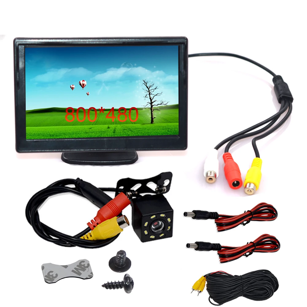Автомобильный монитор 5 дюймов экран для камеры заднего вида TFT ЖК-дисплей HD