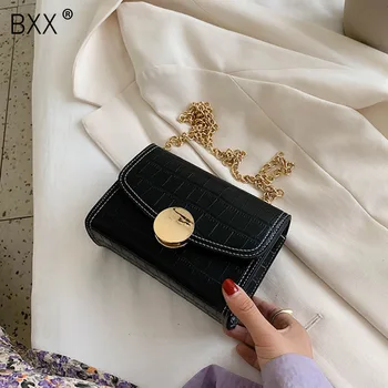 

[BXX] Crocodile Pattern PU Leather Crossbody Bags For Women 2020 Summer Fashion Chain Shoulder Handbags Female Travel Bag HN141