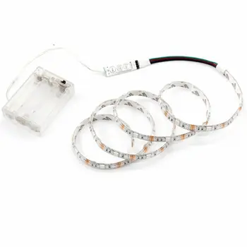 

LED Strip Light Flexible Lamp RGB 5V+Battery Box+Controller Battery Background Lighting Powered Multi-Color