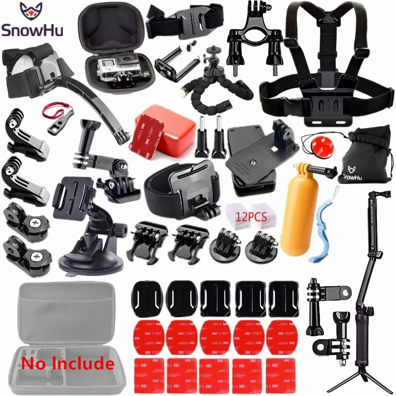 SnowHu селфи-Палка для GoPro hero 8 7 6, Спортивная Экшн-камера Go Pro, комплект аксессуаров для Xiaomi Yi 4k mijia, сумка для хранения, чехол GS98 - Цвет: GS98D