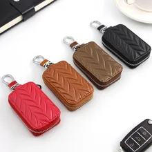 Индивидуальные мужские кошельки, сумка для ключей, женская, подходит для различных автомобилей, на молнии, ключ, многофункциональный, чехол для ключей, кожаный держатель для ключей