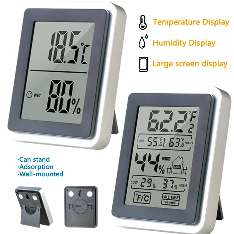 New Mini LCD Digital Thermometer Hygrometer Temperature Indoor Convenient Temperature Sensor Humidity Meter Gauge Instruments