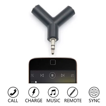 

Audio Adapter 2 in 1Y-type Female Cable Converter Splitter Headphones jack Socket 3.5 mm Stereo microphone plug for Earphone