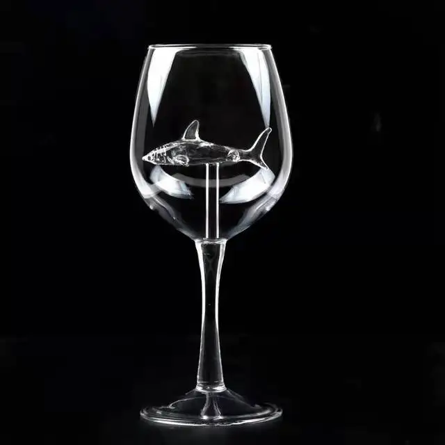 Стеклянная чашка, европейская Хрустальная стеклянная Акула, красное вино, стеклянная чашка, креативный бокал, бокал для вина, Акула, идеально подходит для дома/баров/вечерние, подарок - Цвет: Прозрачный
