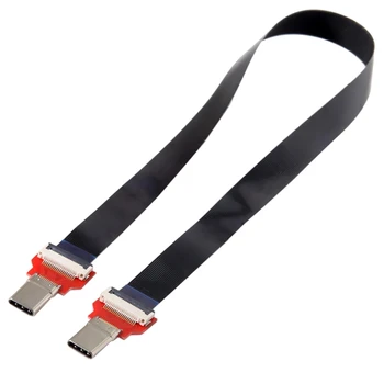 

20Cm Fpc Flat Usb 3.1 Type-C Usb-C Male To Male Data Cable For Macbook & Laptop & Phone & Drive