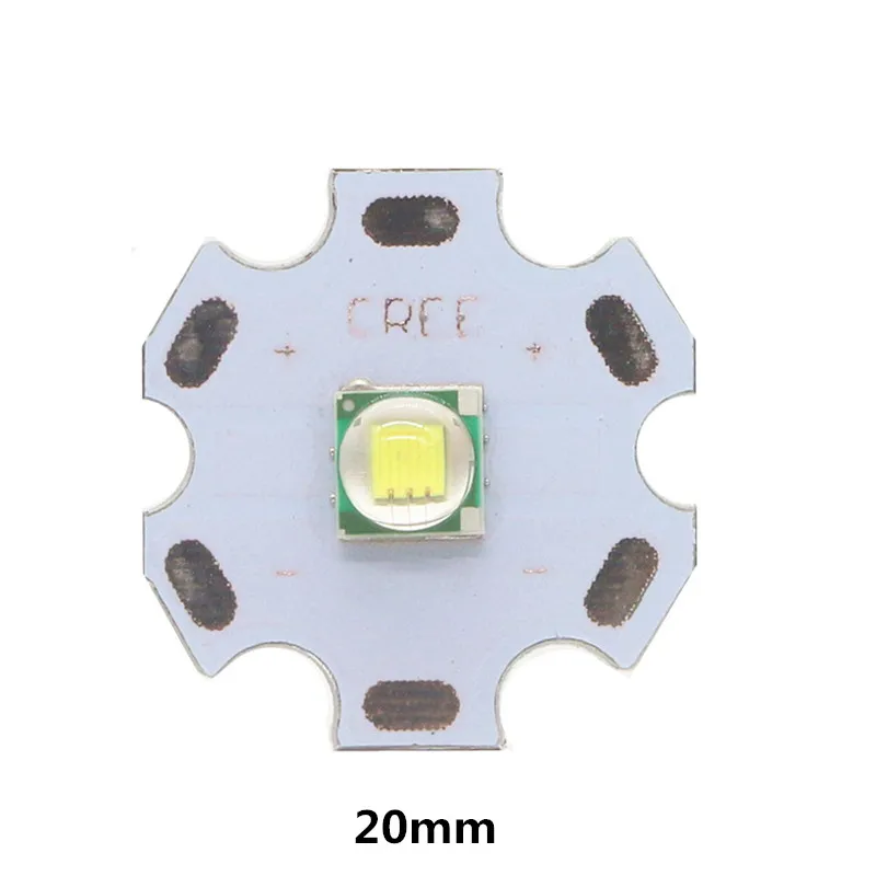 CREE XML XM-L T6 светодиодный U2 1-3 Вт SMD 5050 45mil Белый высококачественный светодиодный алюминиевый подложка чип с 10 мм 16 мм 20 мм белый PCB - Испускаемый цвет: 20mm white