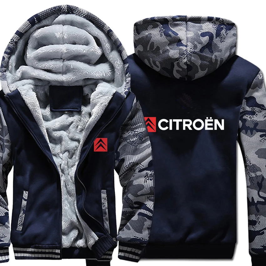 As picture Citroen толстовки Зимний камуфляжный чехол куртка мужская шерстяная подкладка флис Citroen мужская Толстовка - Цвет: As picture
