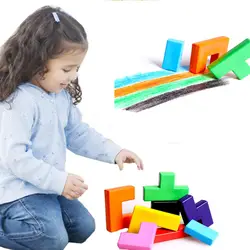 11 цветов тетрис мелки нетоксичные детские восковые мелки для рисования строительные блоки тетрис головоломка живопись игрушки для детей