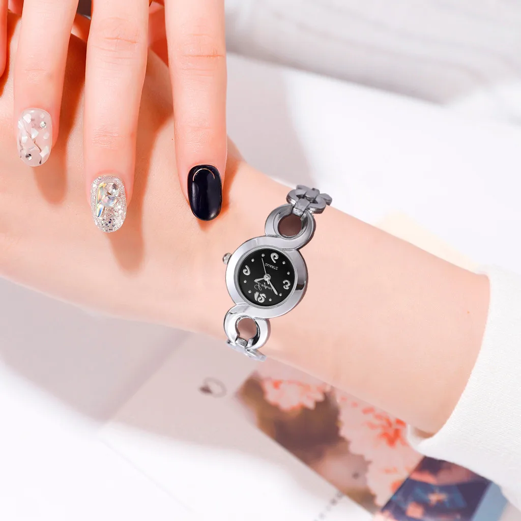 

Fashion Casual Four Digital Scale Dial Clock Alloy Strap Ladies Dress Quartz Wrist Watch Women's Bracelet Relogio Feminino