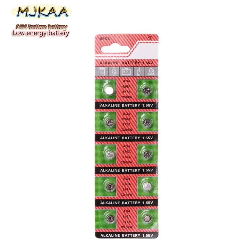Произвести 10 шт. MJKAA AG4 377 A377 LR626 SR626SW SR66 LR66 батарея монетного типа для часов, Батарея электронных продуктов