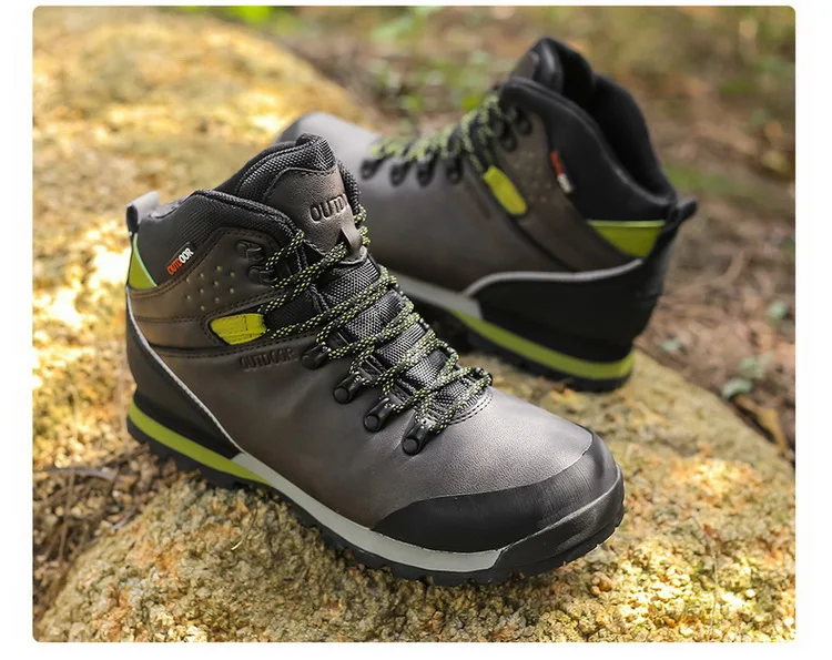 TANTU/водонепроницаемые походные ботинки из натуральной кожи для мужчин с высоким вырезом; модная альпинистская обувь для охоты; противоскользящие походные кроссовки
