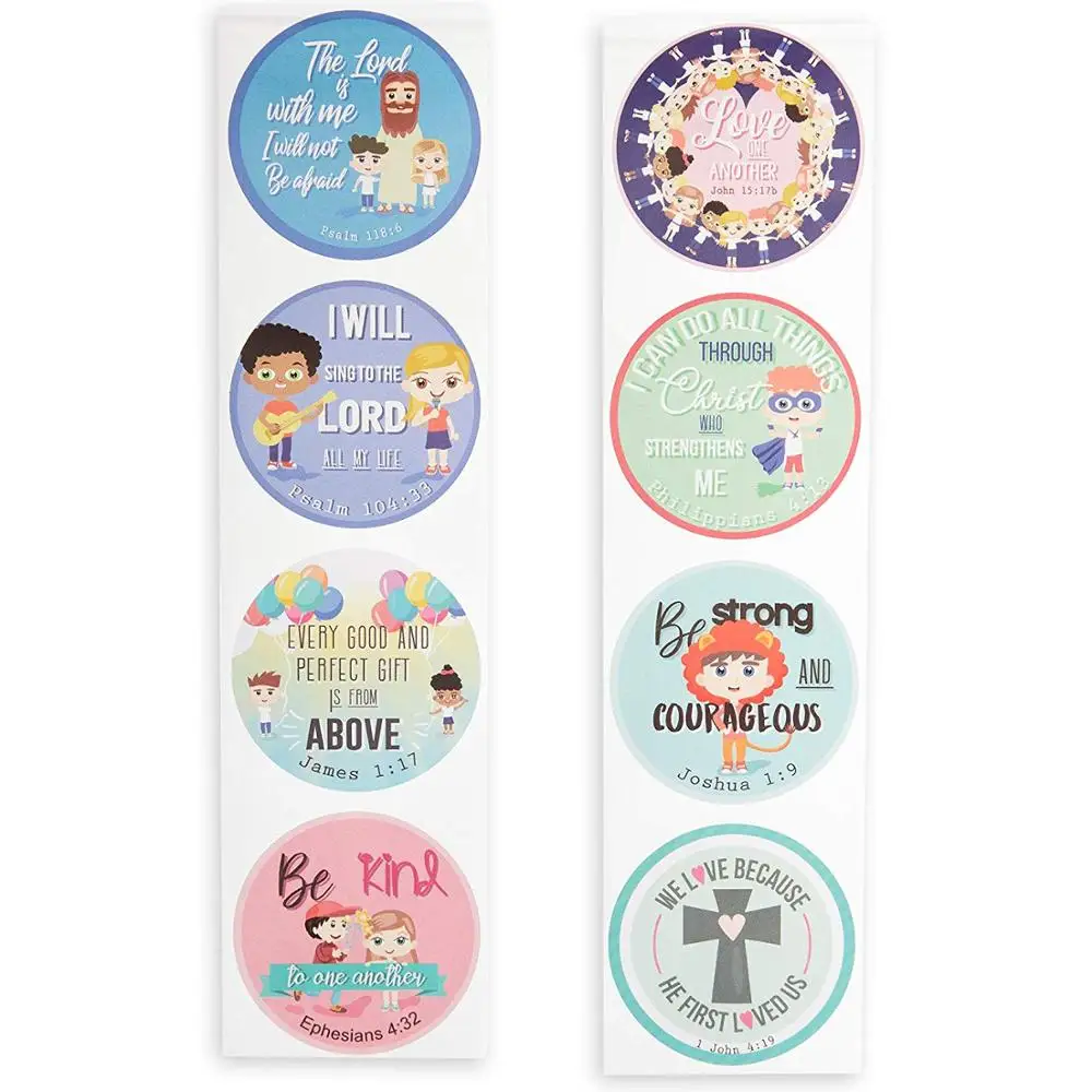 Religious Christian Bible Verse Stickers Kids Reward Cross