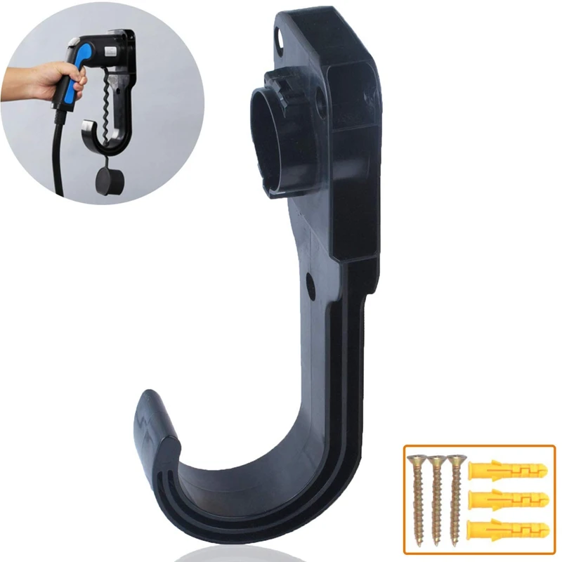 

Cord Holder EV Charger Nozzle-Holster Dock and J-Hook Combination for J1772 Connector