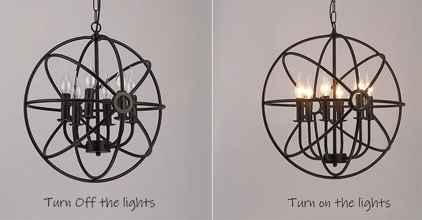 Modern Loft LED Chandelier Lighting Retro Iron Lampshade Pendant Lamp Living Room Restaurant Bedroom Cafe Decor Wrought Hanglamp