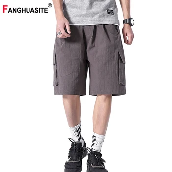 

Men's Multi-Pocket Cargo Pants Comfortable Breathable Street Style Solid Color Knee-Length Pants Summer Loose Casual Shorts K332