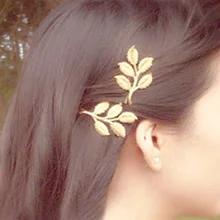 Модные милые листья Cilp золотой металл панк ШПИЛЬКА изысканно разработанный прочный великолепный головной убор Cilp