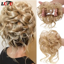 

LUPU Blonde Black Hair Bands Messy Curly Chignon Bun Synthetic Scrunchies Fake Hair Pieces For Women Synthetic Hair Extension