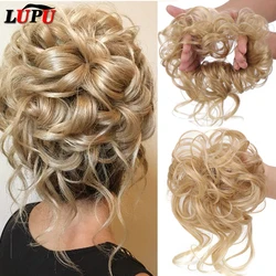 LUPU Blonde Black Hair Bands Messy Curly Chignon Bun Synthetic Scrunchies Fake Hair Pieces For Women Synthetic Hair Extension