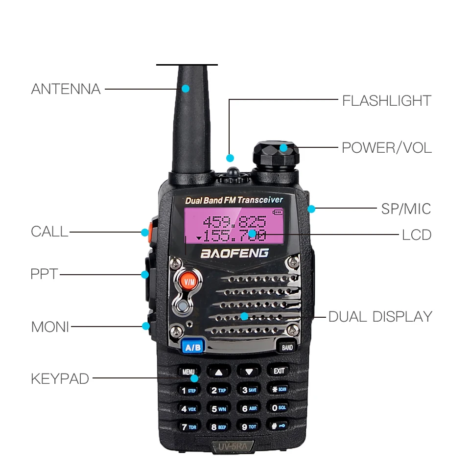 Обновление Baofeng UV-5R рация UV-5RA Профессиональный CB радио 5 Вт 128CH двухдиапазонный СВЧ/УВЧ-трансивер Охота двухстороннее радио
