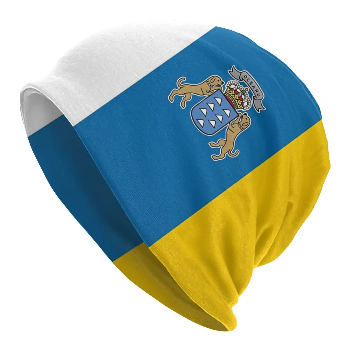 

Canary Islands Flag Bonnet Hat Flag Of Spain Oceano Spanish Knitting Hats Ski Skullies Beanies Hat Unisex Winter Warm Cap