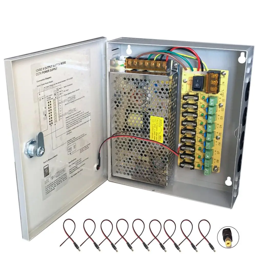 9CH AC100-240V к 12В 10А 120 Вт Светодиодный драйвер блок питания адаптер трансформатор для камеры видеонаблюдения Светодиодная лента струнный светильник