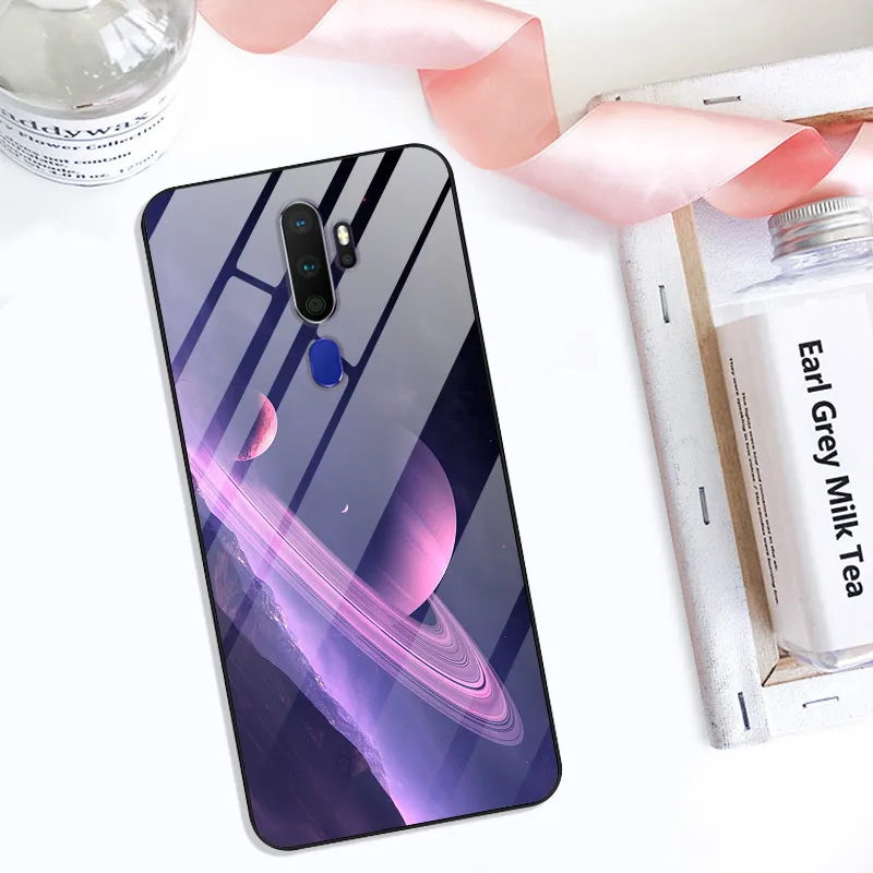 Для OPPO A9 чехол из закаленного стекла планета твердая задняя крышка для OPPO A 9 Coque Мягкий бампер для OPPO A9 корпус телефона