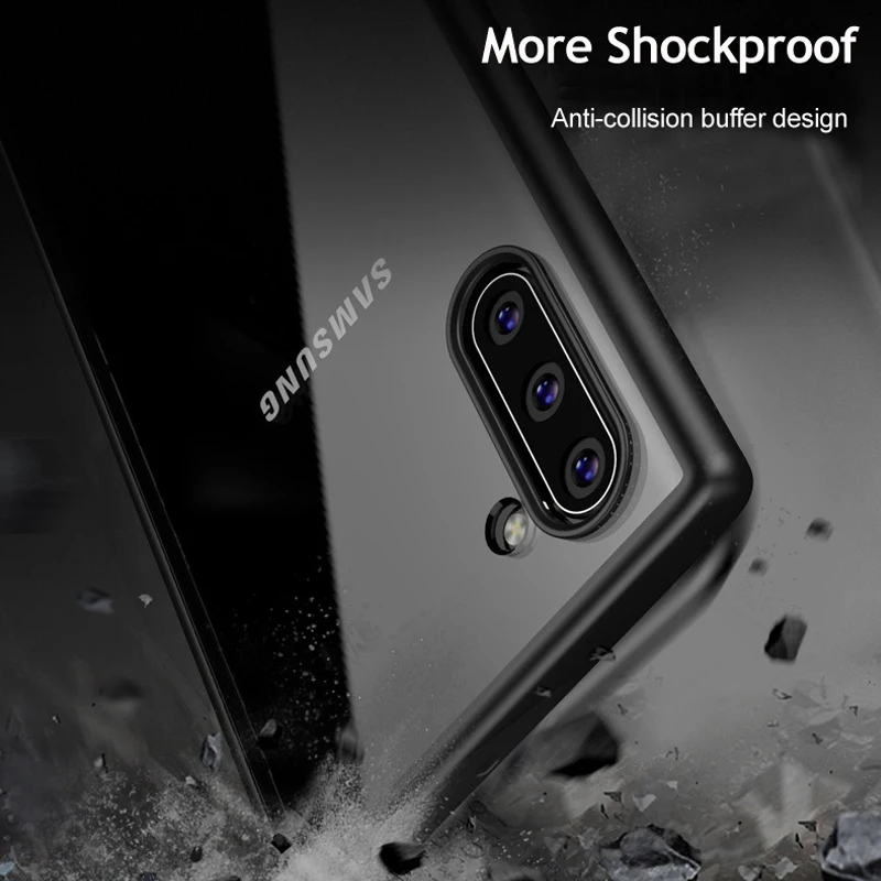 Чехол Alxun для Samsung Note10 Plus прозрачная задняя крышка телефона из ТПУ и поликарбоната