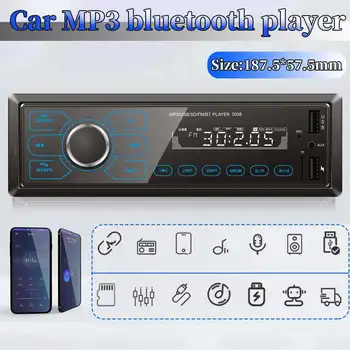 

12V Bluetooth Auto Radio Car Stereo Radio In-dash Car MP3 Multimedia Player with LED Display FM TF SD USB Remote Control Support