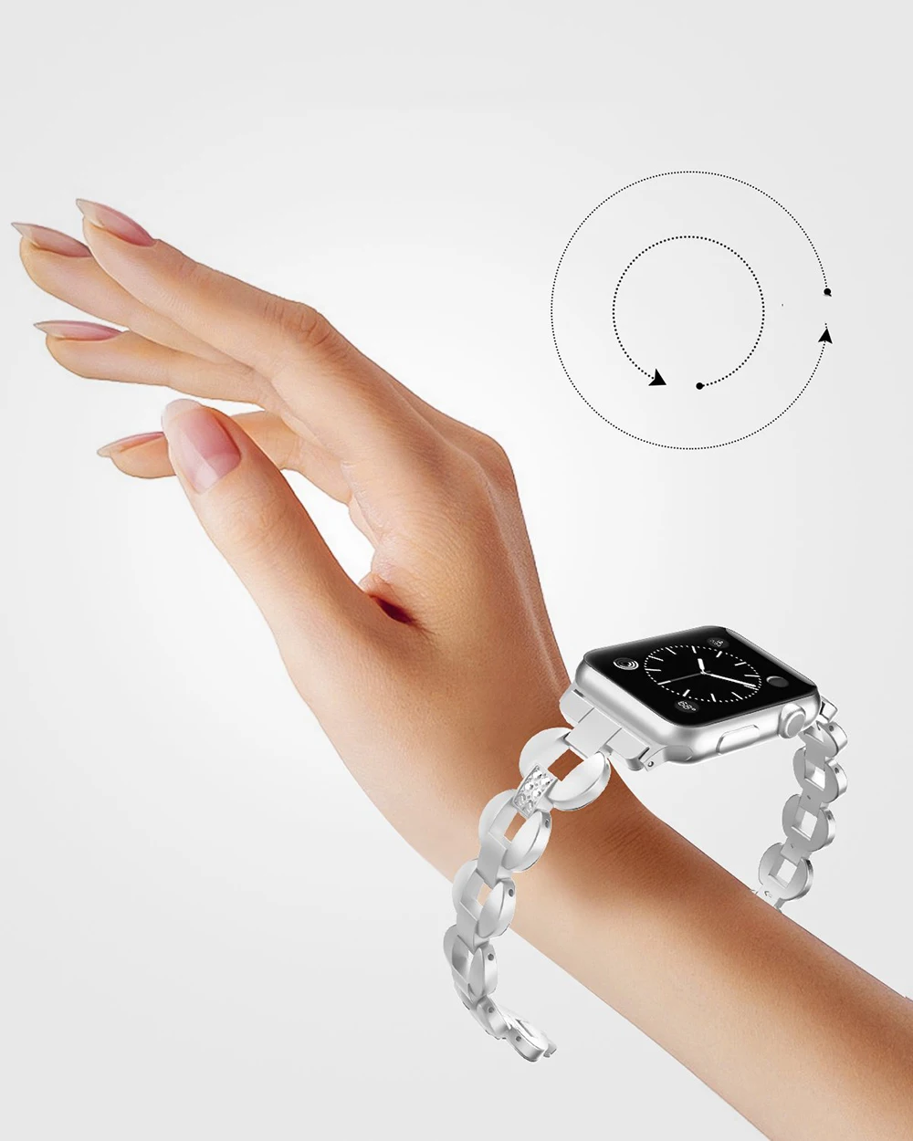 Роскошный металлический ремешок из нержавеющей стали для Apple Watch Band 38 мм 42 мм 40 мм 44 мм ремешок с драгоценными камнями для Iwatch 5 4 3 2 1 Аксессуары