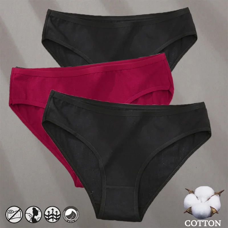 thumbnail image 1 of Bragas de algodón con patrón de diseño Jacquard para mujer, ropa interior Sexy, lencería femenina, calzoncillos íntimos de Color sólido, 1 of 5