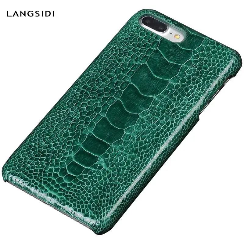 

100% Natural Ostrich Leather phone case for Apple iPhone 8 plus 11Pro 11 Pro MAX luxury case for iPhone 7 plus x XR XSmax 6S 6