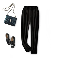 Shucan – pantalon en Polyester Spandex Viscose pour femme, longueur cheville, crayon, taille élastique, Style coréen, hiver 