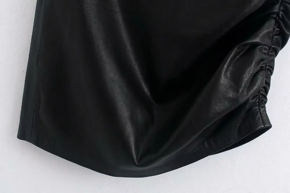 Юбка из искусственной кожи женская одежда весна лето черная юбка бандажная мини юбка шикарная юбка из искусственной кожи сексуальная облегающая юбка Новинка