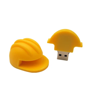 

Fashion Hot Selling Creative U Disk 2.0 64GB 32GB 16GB 8GB 4GB Cartoon Engineering Helmet Real Capacity USB Flash Drive