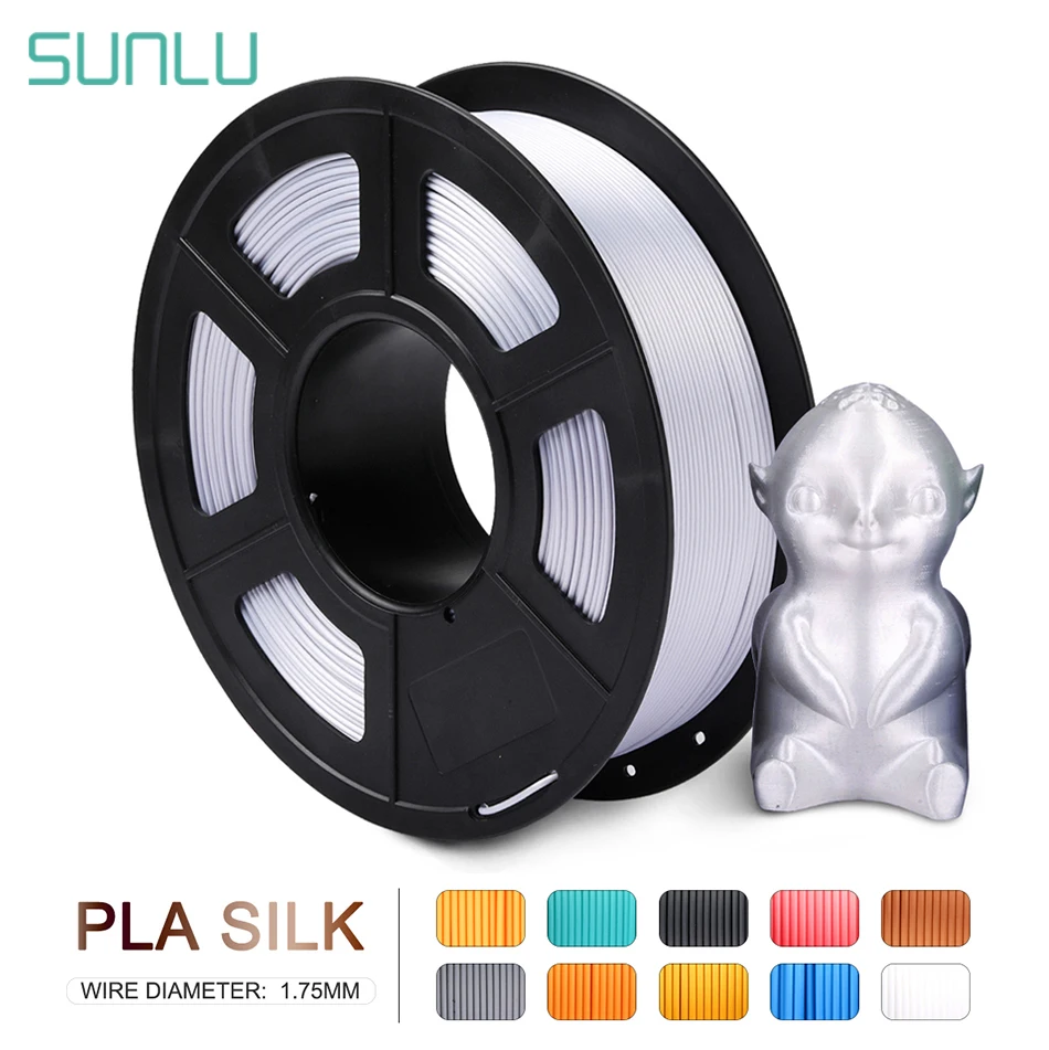 

SUNLU PLA 1.75 1KG Silk Texture 3d Printing Filament No Tangle Winding Silk PLA Filament For 3d Printer Printing Smoothly