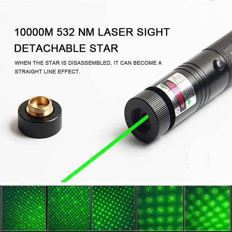 

Hunting 1000m 532nm Gypsophila Green Laser Sight laser pointer hight Powerful Adjustable Focus Lazer with laser 303