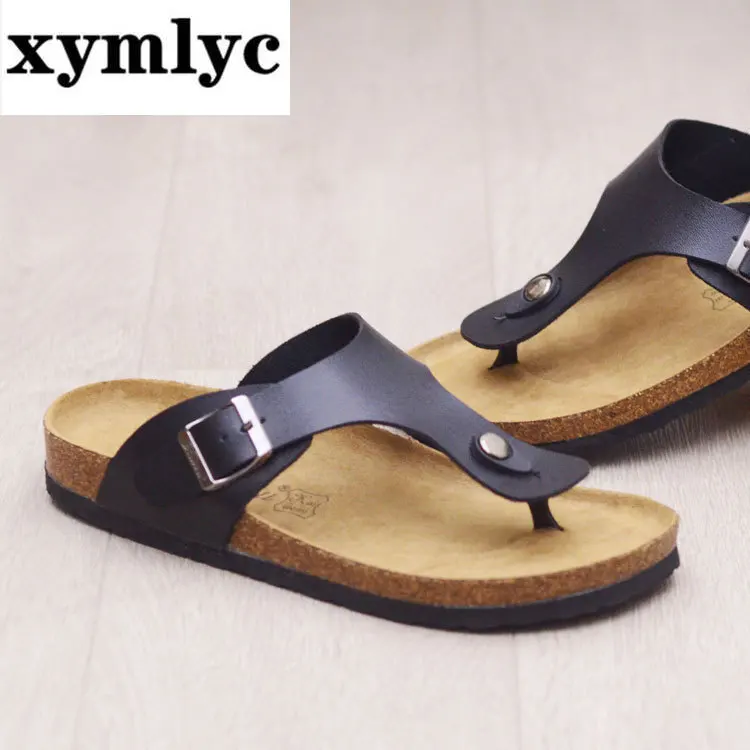 Big Size 12 35 45 Unisex Brand Couples Cork Flipflops Summer Clip Toe