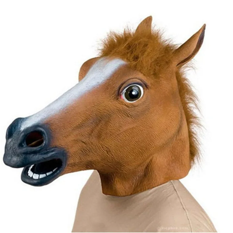 Жуткие принадлежности украшение животных Хэллоуин сумасшедшие игрушки лошадь театр шалость Декор маски страшные голова для косплея костюм полное лицо