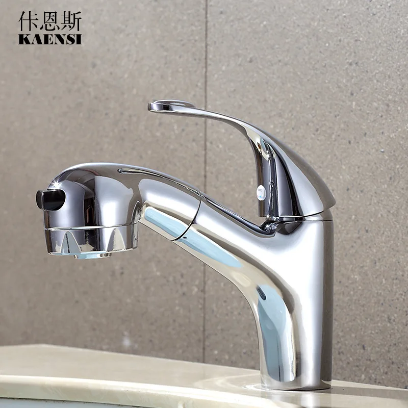

Pulling Basin Faucet Lavatory Faucet Multi-functional Shampoo Pulling Nozzle Extendable Hot And Cold Faucet